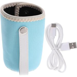 Amosfun Portable USB Bottle Warmer for Home and Travel - Portable Feeding Bottle Heater Water Warmer Outdoor Milk Bottle Warmer (10 Ounces, pink)