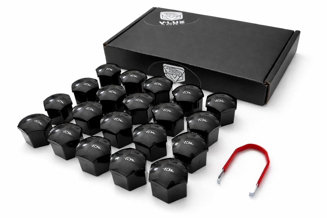 For Jeep Wrangler and Gladitor (Including 4XE) Lug Nut Covers - 20 Glossy Black Wheel Nut Caps