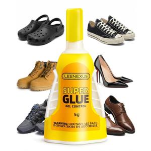 Super Glue and Cement for Shoes – 5g Gel CA | Heavy Duty Instant Bond, Waterproof Clear Sole Repair for Sneakers, Heels, Boots, Sandals, Tennis Shoes & More