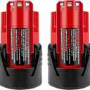 [Pack of 2] 12V 3.5Ah M12 Battery Compatible with Milwaukee M12 M12B 48-11-2411 48-11-2420 48-11-2401 48-11-2402 48-11-2401 Replacement Battery for Milwaukee kee 12v M12 US