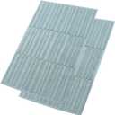 SEMAXE Bath Mat for Bathroom 2-Pack, 100% Cotton Non-Slip Mats [Not a Bathroom Rug], Super Absorbent and Soft Floor Towels, Machine Washable Shower Foot Towels, Aqua Blue