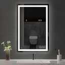 24x36 Inch LED Bathroom Mirror - Anti-Fog, Stepless Dimmable - Bathroom Mirror with Lights - 3 Color LED Mirror for Bathroom, IP54 Waterproof, Horizontal/Vertical