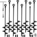 Ground Anchors Heavy Duty, Swing Set Anchor Kit 18 Inch 8 Pack Screw in Earth Anchors Trampoline Stakes High Wind Metal Auger Anchor for Shed Tent Carports Securing Animals Camping Mobile Home