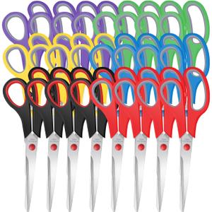 24 Packs Sewing Craft Scissors Bulk,8" Multipurpose Heavy Duty Sharp Scissors,Stainless Steel Shears for Home Office Student Supplies