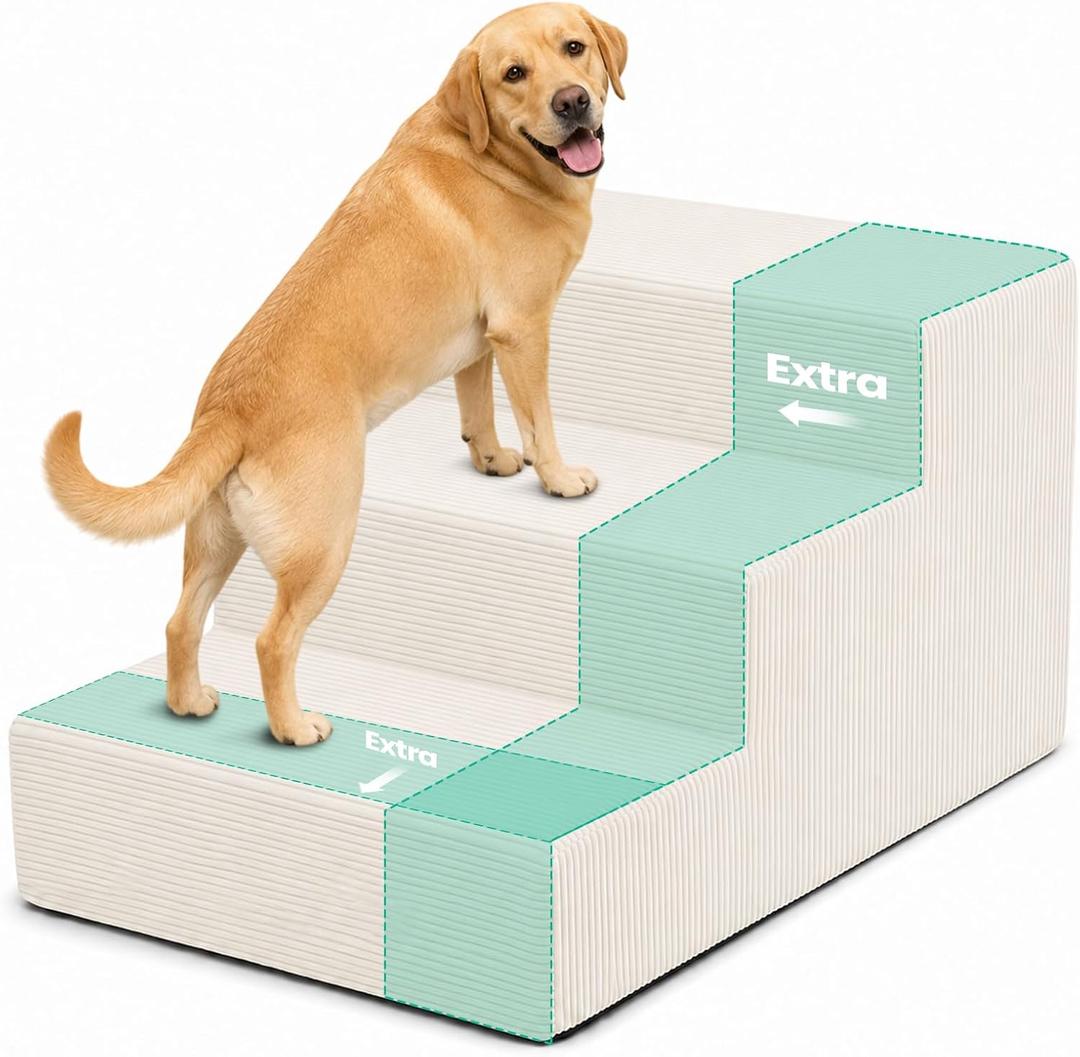 Dog Stairs for Large Dogs, 18" H Extra Wide Pet Steps for Beds
