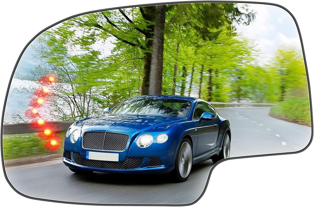 Driver Left Side Mirror Replacement Glass Fits for 2003-2006 Chevrolet Silverado Suburban Tahoe for GMC Sierra Yukon Heated Mirror Glass with Signal Light 128-04034L, 56318, 88944391