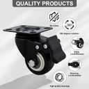 2 Inch Caster Wheels Set of 16 Heavy Duty Casters,with Brake,No Noise Locking Polyurethane (PU) Wheels, for Furniture and Workbench Load 800lbs