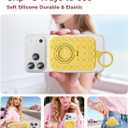 Syncwire Magnetic Phone Grip for MagSafe, Magsafe Suction Phone Grip with Silicone Cup, Dual Ring Phone Holder for Mirror Selfie & Video Recording, Removable Hands-Free, 2.68 x 3.66, Sunshine Yellow