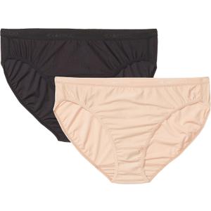 ExOfficio Women's Give-N-Go 2.0 Bikini Cut Brief 2-Pack - Breathable Durable Easy Care Travel Underwear (Large, Black/Buff)