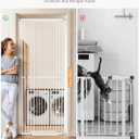 Extra Tall Cat Gate 47.2"-86.6", Pressure Mounted Pet Gate for Doorways, Walk Through with Door, Narrow Bar Spacing 1.38", No Drill Indoor Safety Gate for Cats & Dogs