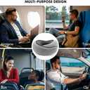 Neck Pillow Airplane 2025, Neck Pillow with 360 Ergonomic Support Design, 100% Pure Memory Foam Travel Pillow for Flight Headrest Sleep, Portable Plane Accessories, Light Grey