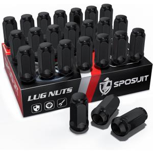 Sposuit M14x1.5 Lug Nuts - Replacement for 1999-2024 Chevy Silverado 1500, 2009-2024 Traverse, 2015-2024 Colorado, 2001-2024 Tahoe, 2007-2013 Avalanche - Closed End Black Lug Nut(24 Pcs)