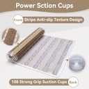 Non Slip Bathtub Mat and Shower Mat, Machine Washable Anti Slip Shower Mats for Inside Shower with Suction Cups & Drain Holes (26.7" x 14.5", Wood Color)