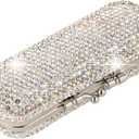 AsAlways Shiny Rhinestone Crystal Portable Lipstick Case with Mirror Portable Bling Diamonds Makeup Cosmetic Storage Holder for Travel Ladies Fashion