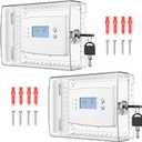 TRJ 2 PCS Thermostat Lock Box with Key, Large Thermostat Cover with Lock for Thermostat on Wall, AC Control Lock Box Cover with Key, Air Conditioner Lockbox Fits Thermostats 5" H x 6.3" W or Smaller