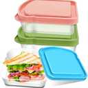 CZWESTC 3 Pack Sandwich Containers, Colored Sandwich Boxes for Lunch, Reusable and Easy to Open Fun Sandwich Container (in 3 Colors)