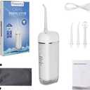 Powerful Portable Cordless Water Dental Flosser: Rechargeable [2000 mAh Li-ion] Mini Oral Irrigator Travel & Home Machine Cleaner Large Vol Telescopic Tank 5 Modes IPX7 Waterproof Electric Teeth Pick (White)