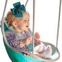 Sweeng Child Swing with Ease Z Adjust Harness Straps, Collapsible and Flexible Design, and Easy Hang Metal Hooks for Patio, Lawn, and Garden, Teal