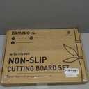 3 Packs Bamboo Cutting Board Set with Holder Wood Cutting Boards for Kitchen with Juice Grooves Built-in Handles, Ideal Charcuterie & Chopping for Meat Vegetables Fruits Kitchen Gift for Home Cooks 