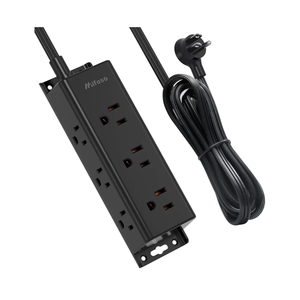 Surge Protector Power Strip - 9 Widely Spaced Multi Outlets, Wall Mount, 3 Side Outlet Extender with Extension Cord, Flat Plug, Overload Protection, Home Office Dorm Room Essentials (5FT, Black)