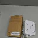 Flat Plug Extension Cord, HANYCONY 5ft Power Strip with 4 USB Ports(2 USB C), 4 Widely Outlets Extender, Wall Mount, Desk Charging Station for Office School Travel Dorm Room Essentials, ETL Listed (White)