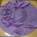 dressfan Fascinator Hats for Women,Linen Vintage Feather Headwear for Derby/Church/Wedding/Cocktail/Tea Party (Purple)