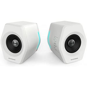 G2000 32W PC Computer Speakers for Gaming Desktop PC Laptop Mac Computer Woofer Speakers Bluetooth USB 3.5mm AUX Inputs RGB Lights Multimedia Speakers White