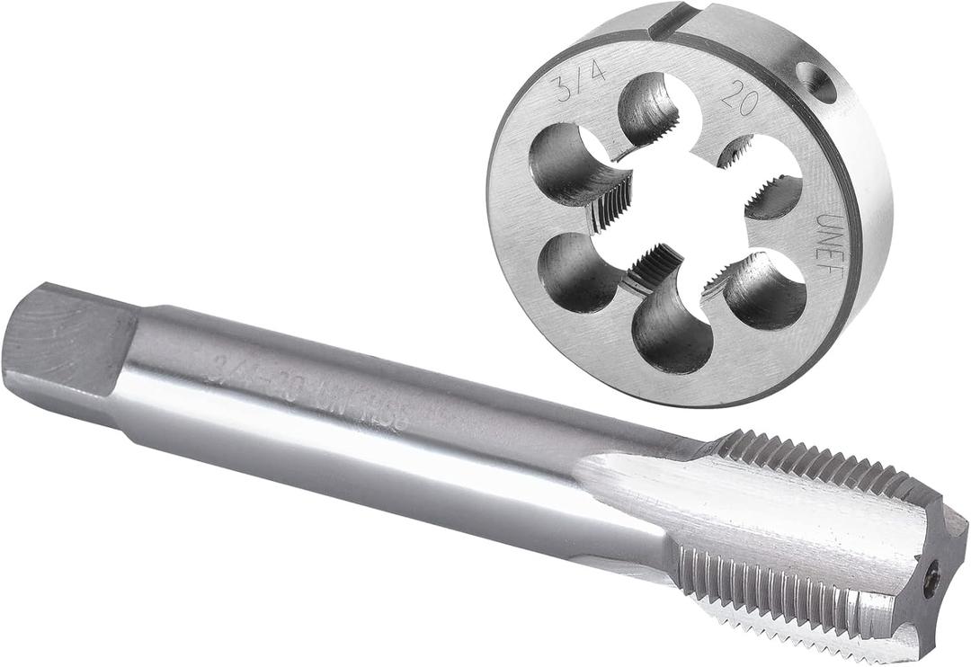 Burkit 3/4"-20 UNEF Tap and Die Set, 3/4 x 20 UNEF Machine Thread Tap and Round Die Right Hand