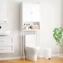 Kitsure 68.1"H Over Toilet Storage Cabinet, Magnetic Door, Adjustable Shelf