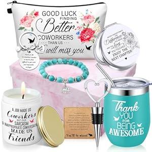 Perthlin Farewell Gifts Coworkers Going Away Gift for Women Lucky Goodbye Gifts Christmas Gift Box for Coworker Lady Manager Employee (Green, Elegant Style)