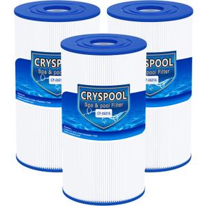 Cryspool 06016 Filter Compatible with PWK30, C-6430, Watkins 31489, FC-3915, P/N0969601, 71825, 73178, 73250, 30 Sq. Ft Spa Filter Cartridge, 3 Pack