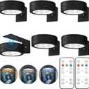 6Pcs Picture Lights for Wall Battery Operated, Magnetic Led Painting Light with Remote Dimmable and Timer, 3 Lighting Modes Art Display Light for Picture Frame, Wireless Wall Decor Puck Lights, Black