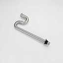 1-1/4 Inch Brushed Nickel Stainless Steel S-Trap Drain Pipe with Flange for Bathroom Sink, Floor Mounted