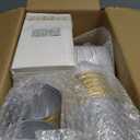 FOCUSLINE 350 Ct Gold Dinnerware Set for 50 Guests, Gold Lace Plastic Plates Disposable Heavy Duty, Including 50 Dinner & Dessert Plates, Cups, Napkins, Cutlery Set