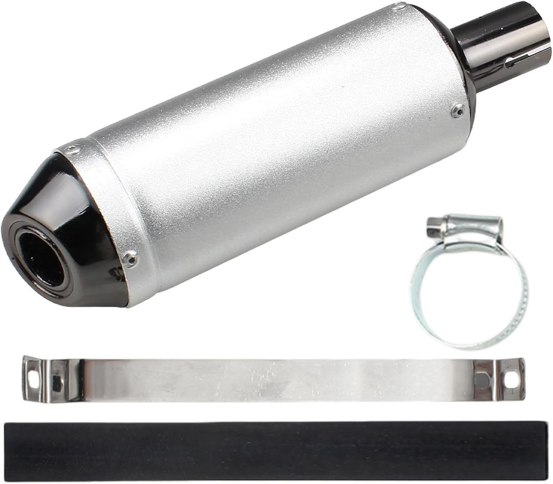 1.1" Motorcycle Slip On Muffler,28mm Universal Muffler Exhaust Slip on Exhaust Pipe Clamp Pipe For Dirt Bike Street Bike Scooter ATV Racing (Silver)
