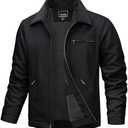 TACVASEN Mens Work Jackets Construction Duck Canvas Jacket Fleece Lined Sherpa Waterproof Warm Winter Heavy Coats Large