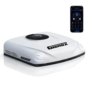 Gidrox 10000 BTU 12V DC RV Air Conditioner with Heater - Battery Powered, Low Power Consumption, Ultra Quiet & Fast Cooling Rooftop AC Unit with APP Remote for Camper Van and Truck