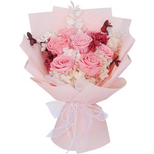 Preserved Flowers Bouquet, Valentines Rose Flowers with Gift Box Long Lasting 3-5 Years Flower Bouquet Forever Real Flower Rose with Gift Box for Valentines,Mothers Day,Anniversary,Birthday (Peach Pink)