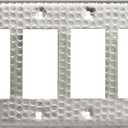 Monarch Abode Rocker Light Switch Cover Plate  4-Gang Brushed Nickel Decorator Wall Plates, Hand Hammered Decorative Outlet Covers Wall Plates for Receptacle, GFCI Electric Outlet Cover, Pack of 1