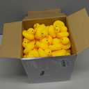 SOHAPY 100Pcs Mini Yellow Rubber Ducks Tiny Baby Shower Rubber Ducks, Squeak Fun Baby Yellow Rubber Bath Toy Float Fun Decorations for Shower Birthday Party Favors Cupcake Carnival Game Gift (100Pcs)