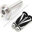 Motorcycle 7/8" Handle bar Hand Grips with Anodized CNC Quick Twist Throttle Tube Motorized Lever Control Fit for Most Scooter Sportbikes ATV for Kawasaki Honda Suzuki Yamaha Ducati (Sliver)