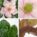 20" Artificial Wreath for Front Door Pink Magnolia Wreath Greenery for Easter Spring Housewarming Wedding Farmhouse Mantel Door Decoration