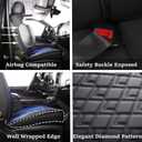 JOJOBAY Chevy Silverado Seat Covers,Leather Seat Covers for GMC Sierra,Custom Fit 2007-2026 1500 2500HD 3500HD Crew Double Extended Regular Cab,LT LZT RST Trail Boss(Front Pair,Black Blue)