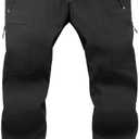 GASH HAO Mens Waterproof Ski Snow Pants Hiking Softshell Cargo Fleece Lined Warm Insulated Outdoor Fishing Pants (36W x 32L, Black)