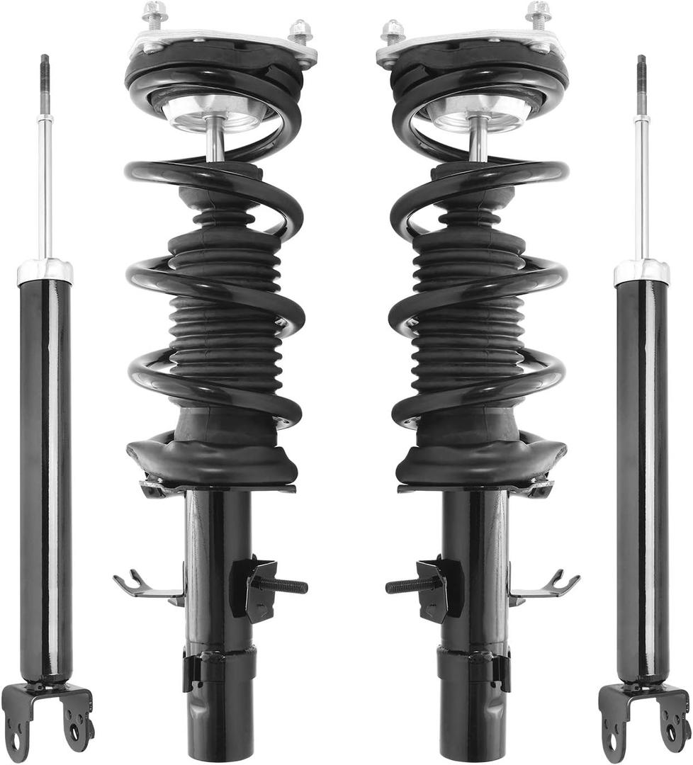UNITY AUTOMOTIVE 4-11407-255090-001 Front and Rear Replacement Complete Strut Assembly Shock Kit Fits 2009-2013 Infiniti G37 Coupe