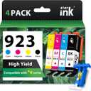 923 Ink Cartridges Combo Pack Replacement for HP 923 Ink Cartridges for HP Printers Work for HP OfficeJet Pro 8130e OfficeJet Pro 8135e 8125e 8138e 8122e 8139e 8120e Printer Ink Without Chip,4 Packs