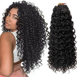 8 Packs Curly Crochet Hair GoGo Curl Crochet hair for Women Natural Black Deep Wave Braiding hair, Synthetic Bohemian Crochet Braid Water Wave Crochet hair Extensions(18inch, 1B)