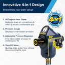 Camco Tastepure 4-in-1 Adjustable RV Water Pressure Regulator - Combines a 90 RV Hose Elbow Design, Pressure Gauge, Adjustable Regulator, & Shut-Off Valve in One RV Accessory (40065), 5 5/16" x 2 5/8" x 4 13/16"