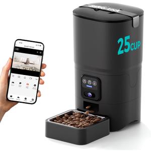 Automatic Cat Feeder,Camera 1080P HD - 6L Pet Feeder, 2.4/5G WiFi Smart App Control, Bluetooth Assist Link,Wide-Angle Lens,Automatic Feeder for Small and Medium-Sized Pets