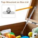 2 Pack Soft Close Toy Box Hinges for Heavy Curved, Round, Arched and Flat Lids - HBL' 150N Gas Strut Spring Safety Hinges to Slow Down and Slow Close, Also Works for Flat Lids.